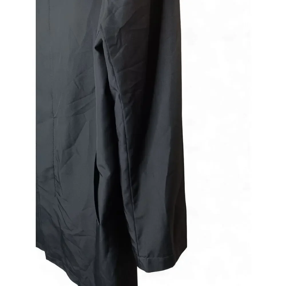 Cole Haan Men's Black Lightweight Trench Coat Size XL Water Resistant Button